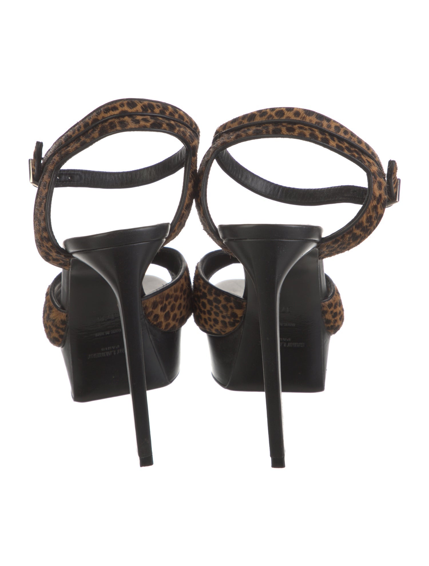 Saint Laurent Ponyhair Animal Print Sandals